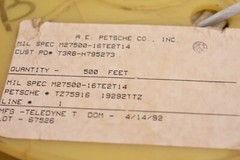 Teledyne M27500-16TE2T14 Mil Spec 16 AWG 2 Cond Shielded Cable 57 FT. PER SALE