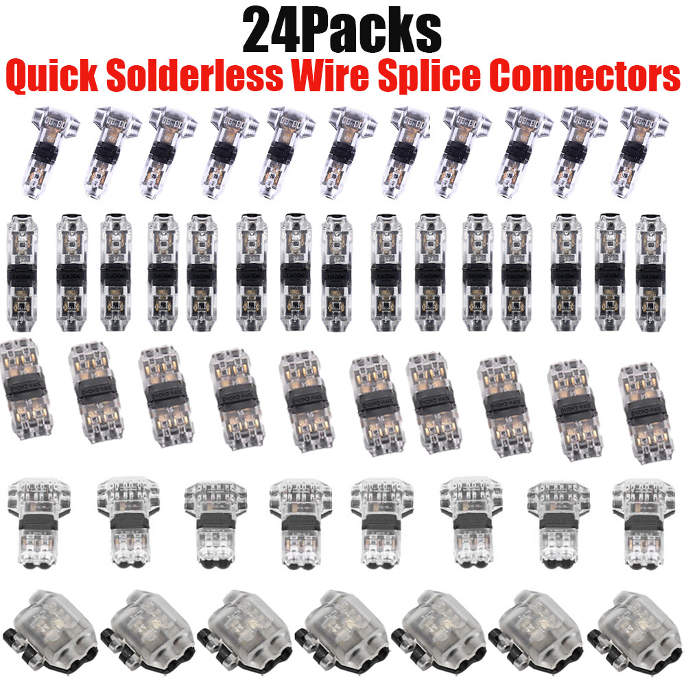 Low Voltage Wire Connectors Quick Solderless Wire Splice Connector 1/2/3 Way 24X