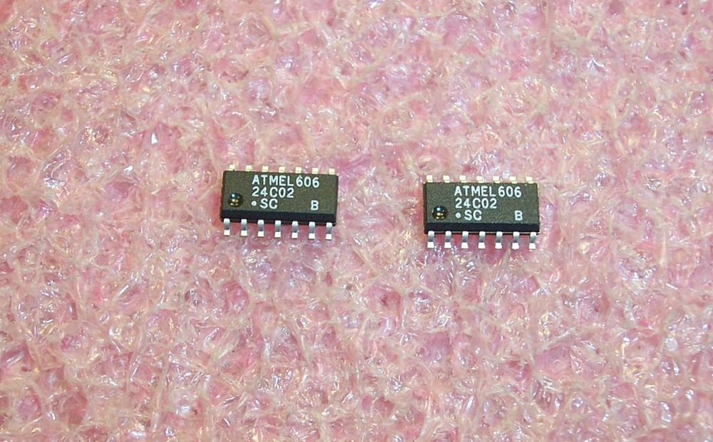 QTY (63) AT24C02SC ATMEL SOIC-14 2 WIRE 2K SERIAL EEPROM NOS 1 TUBE