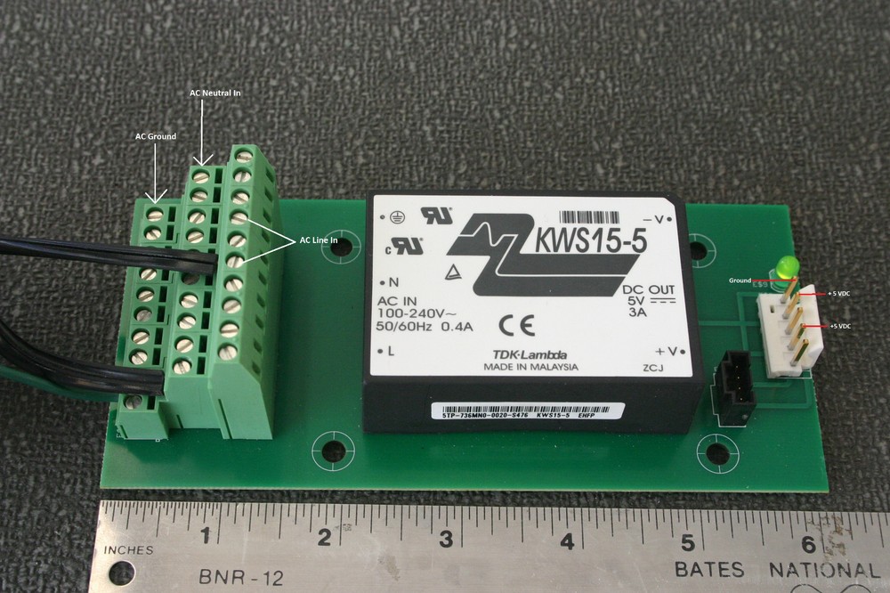 TDK Lambda KWS15-5 Perkins Elmer Power Supply Board 100-240VAC in 5 VDC @ 3A Out