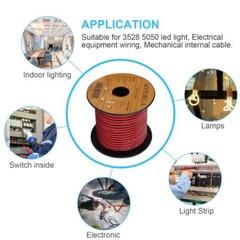 Red Black 2 Core Parallel LED Speaker Cable Wire Pure Copper Wire 0.3mm² -2.5mm²