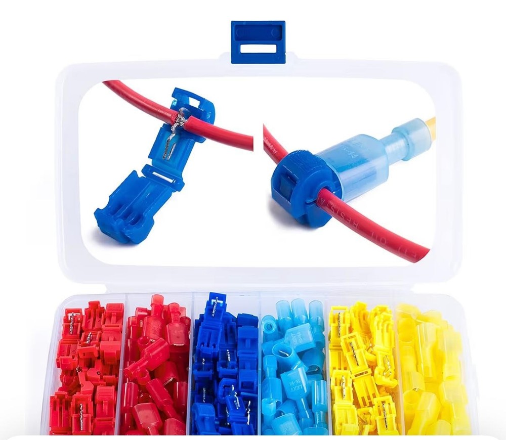 100PCS T-Tap Wire Connectors Kit Quick Splice Solderless Electrical Terminals 22