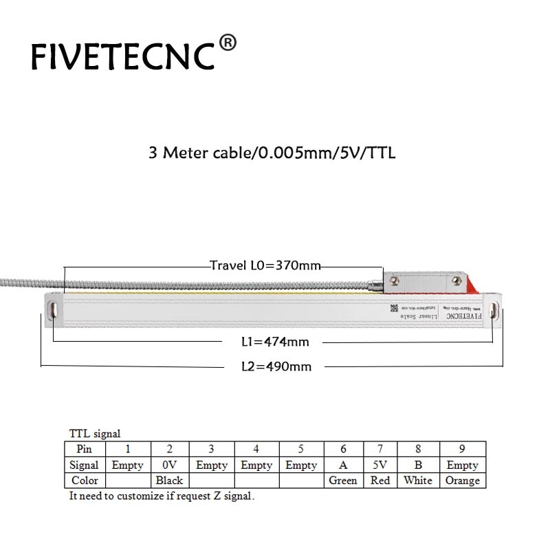 5um Slim Glass Scale Linear Encoder 100 150 200 250 300 350 400mm Travel