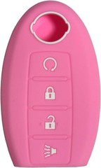 Remote Key Fob Cover Case Protector for Nissan Pathfinder Qashqai Color: Pink