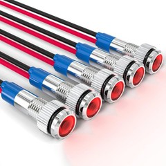 Energy Saving Indicator Light LED 12V 24V 110V 20mA Panel Mount 6mm Hole 5 PCS