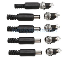 5.5mm x 2.1mm DC Power Supply Plug Connector + Female Metal Panel Mount Socket S