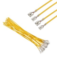 20Pcs Female Spade Crimp Terminal 4.8mm & 6.30mm 20cm Wires, Yellow