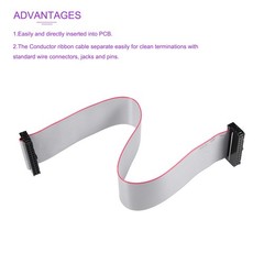 5 Pack Long 30CM 2.54MM Flat Ribbon Cable IDC 26 Pin Connector