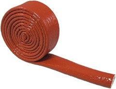 Automotive Heat Shield Fire Sleeve 3/4 Inch Silicone Coated Fiberglass 5FT Red