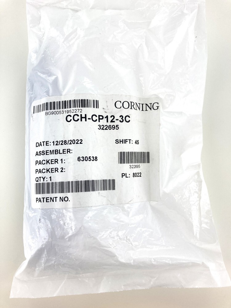 NOB – Corning CCH-CP12-3C Panel 12 SC Singlemode/SM, Simplex, 12 Fiber OS2 UPC