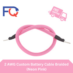 2 AWG Gauge Custom Battery Cable Copper Braided (Neon Pink)