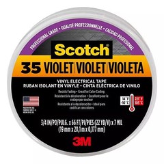 3M Scotch Vinyl Color Coding Electrical Tape 35, 3/4 in x 66 ft, Violet