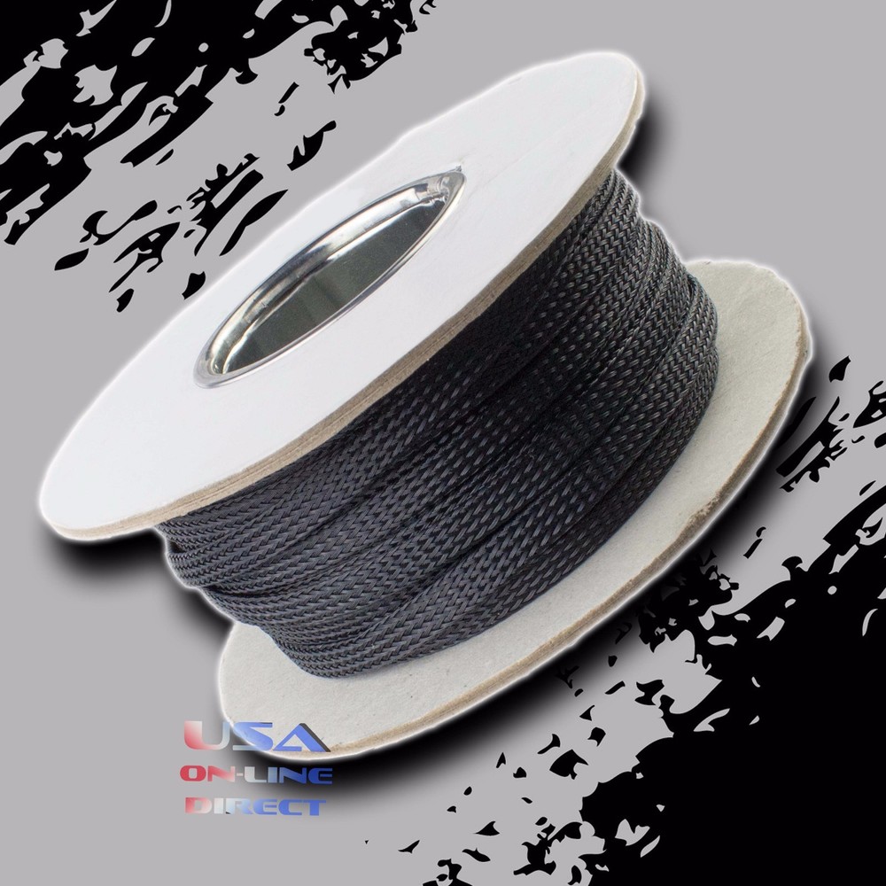 3/8″ 100ft Expandable Braided conduit Wire Cable Weave Sleeve hose cover tube US