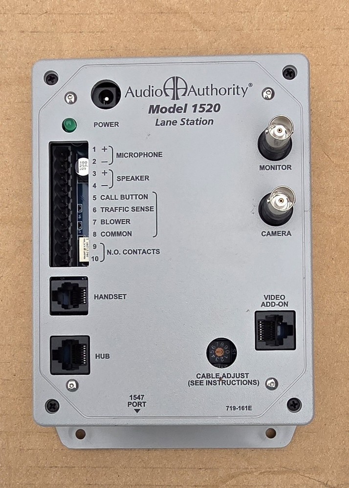 Audio Authority 1520 Lane Station Unit for Monitor/Camera MPN 1520
