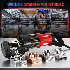 Electric Hydraulic Hole Puncher Punching Tool +5 Dies for Iron Copper Aluminum