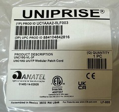 Commscope UNC10G-VL-3F Modular Patch Cord Cable Purple Violet 3′ Foot U/UTP
