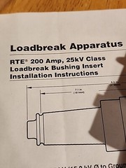 RTE/Cooper Power Systems 2637612C01M, 200A 25kv Class, Loadbreak Bushing Insert