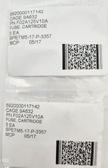 Set of 10 BUSSMAN F02A125V10A 10A 125V Glass Fuse