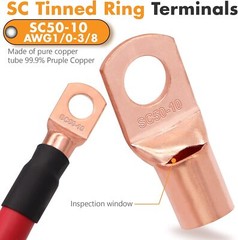1/0 Gauge Wire Copper Clad Aluminum CAA Car 40ft Red/Black with Fuse Holder
