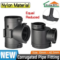 Corrugated Pipe Snap Tee Connector Fitting Nylon For Corrugated Cable Tubing