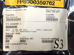SMD030F-2 TE CONN PTC RESET FUSE 60V 300MA 2SMD 22 PIECES