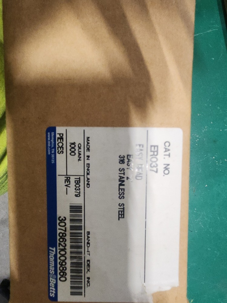 X1000 ER037 Easy Read #2 316 Stainless Steel Tie Wrap Cable Wire ID Tag Band-It