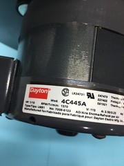 DAYTON 4C445A BLOWER, CFM FREE AIR AT, 60 HZ, 115V, AUTO THERMAL PROT, 117687
