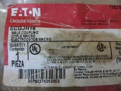 Crouse-Hinds Ecgjh16 Flexible Male Explosion Proof 6″ Coupling 1/2″