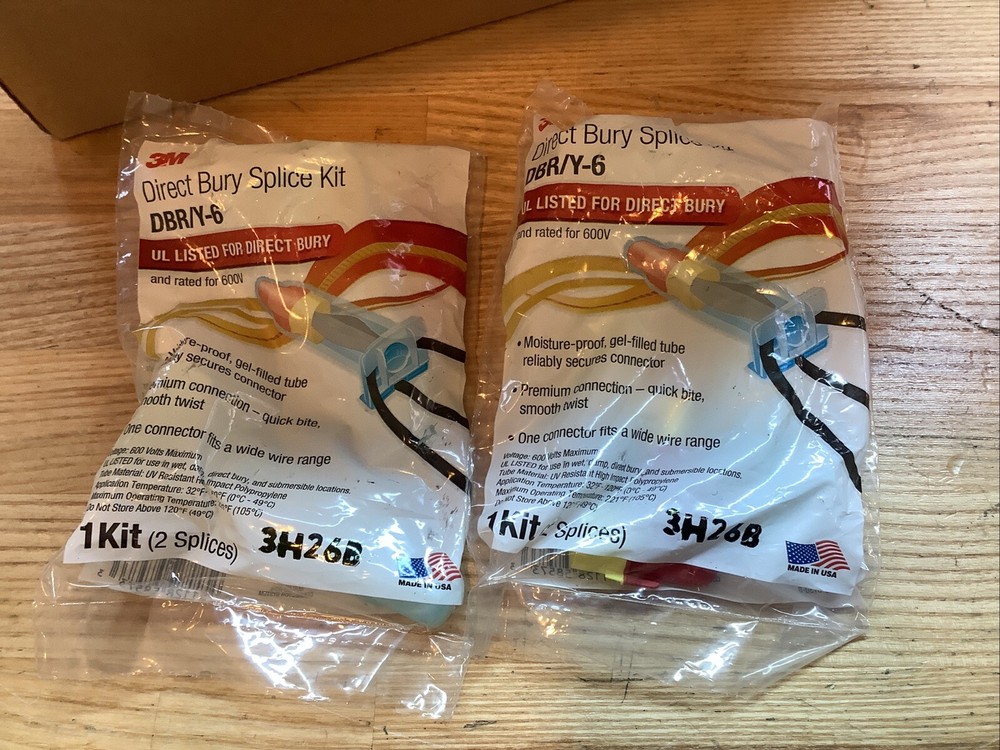 3M DBR/Y-6 KIT Red/Yellow Direct Bury Splice Kit, 18-10 AWG 2 For 15