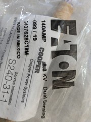 Eaton / Cooper Power Systems 3437628C18M – 140A, 8.3kV Dual Sensing Fuse (S240-3