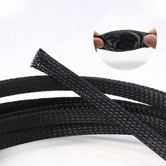 PET Braided Sleeving Loom Wire Sleeving Cable Sheathing Cotton Yarn Black