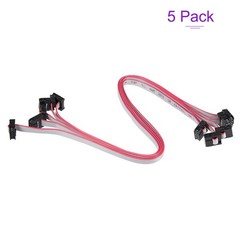 5 Pack Long 30CM 2MM Flat Ribbon Cable IDC 6 Pin Connector