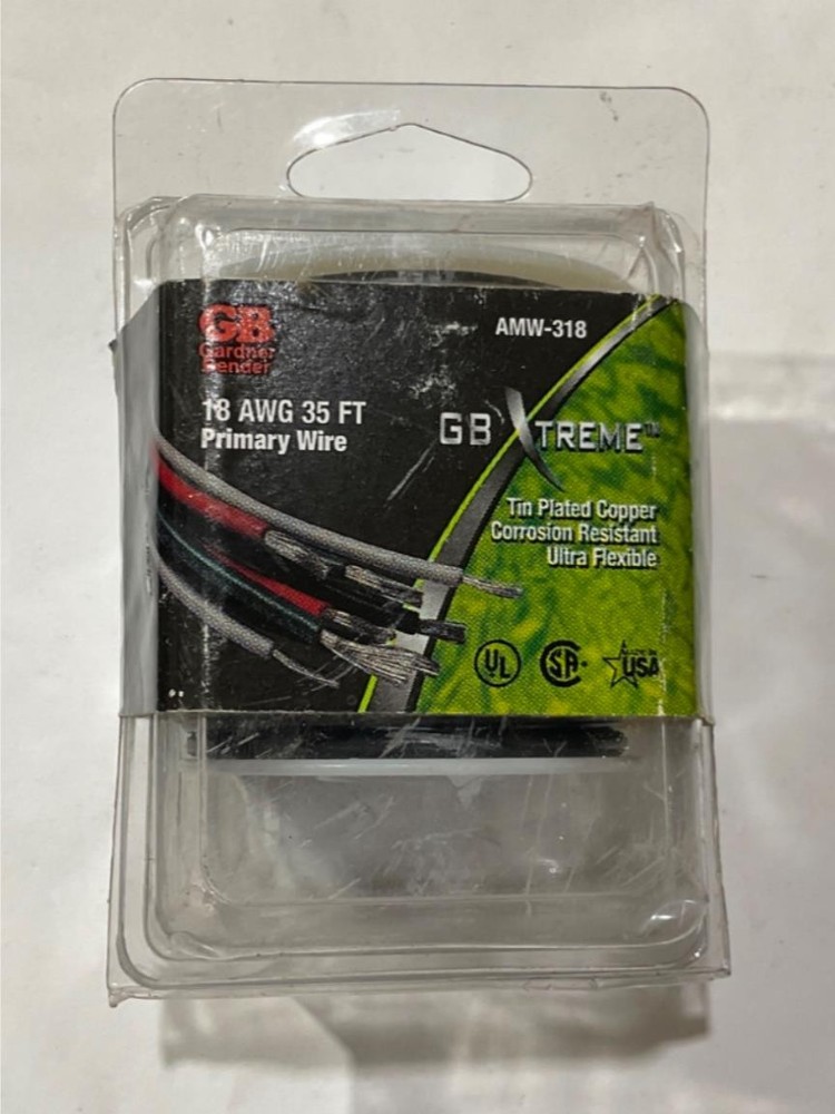 Gardner Bender 18 AWG 35′ Blk Tin Plated Copper Xtreme Primary Wire AMW-318 USA