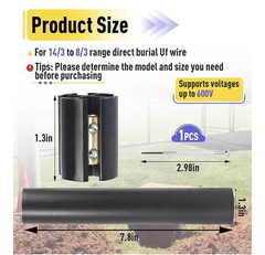 2 Sets Underground Wire Splice Kit 14/3 to 8/3 600 Volt