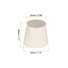 Solid Lab Rubber Stoppers Drilled Silicone Plugs 25-33mm/Beige/ 10Pcs