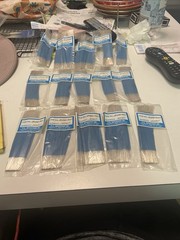 Lot of 15 OK Industries 30 AWG Wire Wrapping Wire 6″ Pre-Stripped Blue NOS