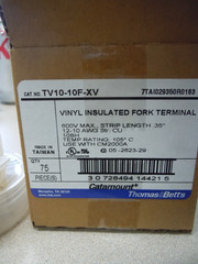Thomas & Betts TV10-10F-XV 12 TO 10 AWG VINYL INSULATED FORK TERMINAL 75pc