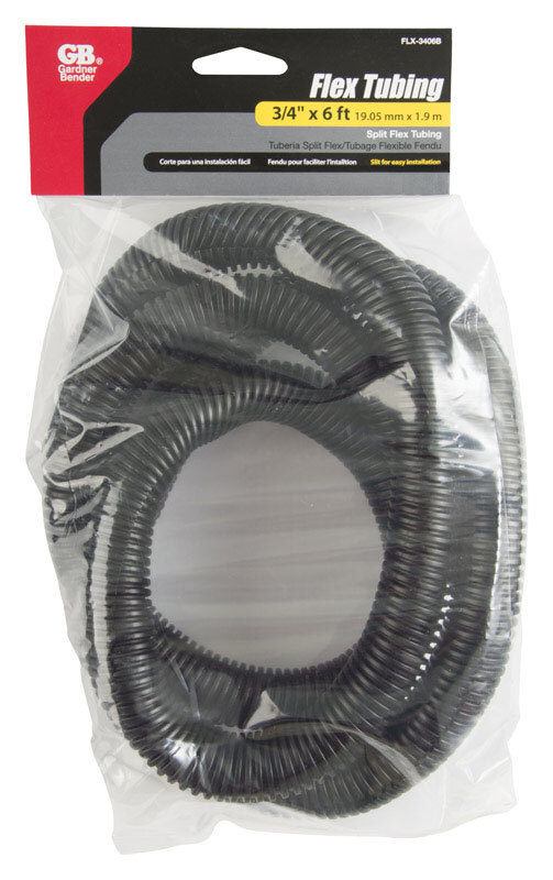 Gardner Bender FLX-3406B Black Corrugated Polyethylene Flex Tubing 3/4 in.x6 ft.