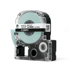 Epson 212BWPX Genuine PET (Polyester) Tape Cartridge – Black on White Standar…