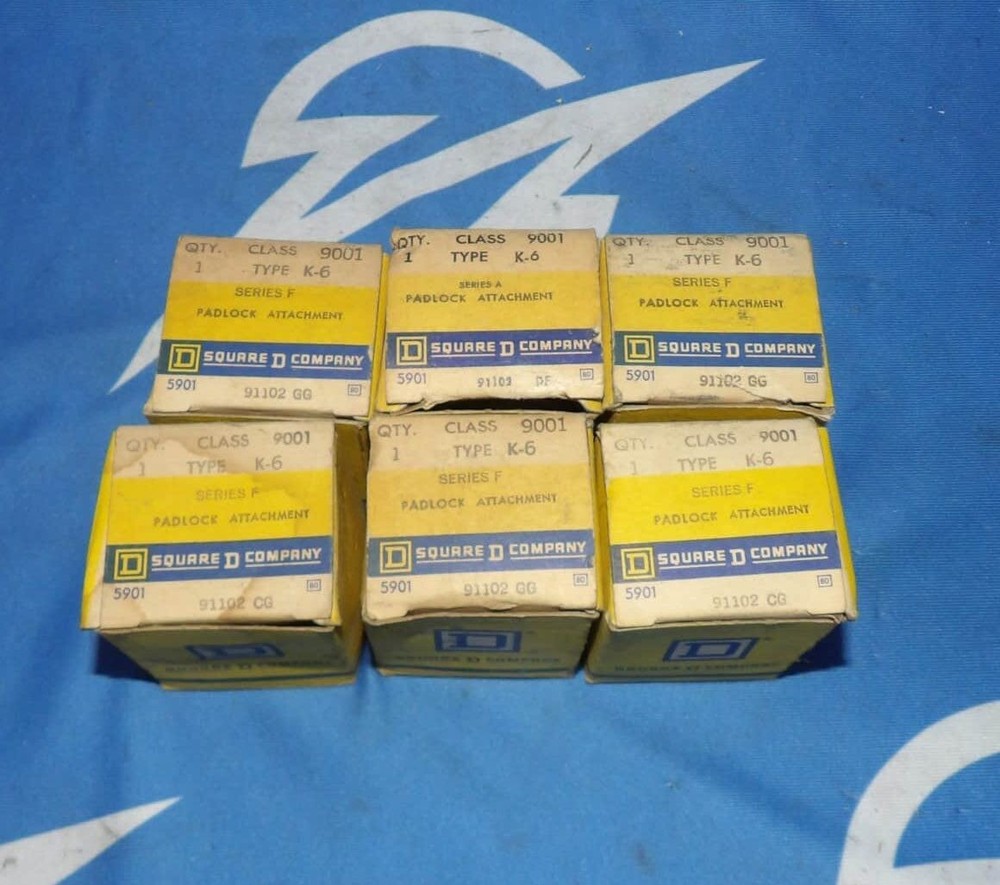 Lot of 6 NIB Square D 9001 K-6 Padlock Attachments + 1 Year Warranty