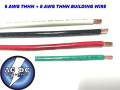 80′ EA THHN THWN 6 AWG GAUGE BLACK WHITE RED COPPER WIRE + 80′ 8 AWG GREEN