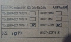 10 Conductor 28awg Color Rainbow Ribbon Wire Cable