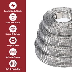 Tinned Copper Metal Shielding Braided Sleeve Mesh Ground Straps Lot