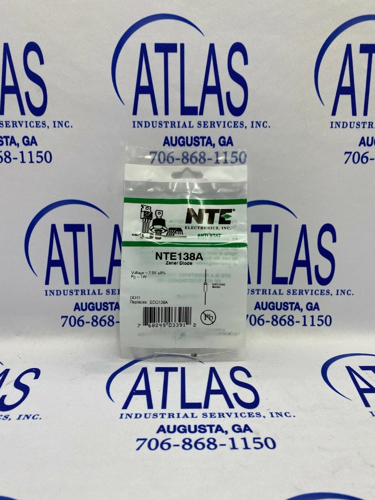 NTE NTE138A ZENER DIODE 1 WATT 7.5V 5% DO-41 (QTY 2)