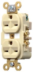 Hubbell HBL5662I, 250V, 15A, 6-15R, Ivory Straight Blade Duplex Receptacle, 1 pc