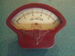 Electrical Voltage Gauge 2 Pcs. Allen Voltmeter, WM Welch Scientific A.C. Ampere