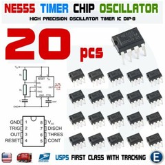 20pcs NE555P NE555 IC 555 High Precision Oscillator Timer DIP-8 Chip USA