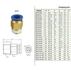 PC Pneumatic Male Thread Adaptor Pipe Push Fit Straight Quick Connectors Fitting