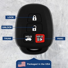 Silicone Key Fob Cover Replacement for 2012-2014 Camry Corolla Tacoma 4-1-Pack
