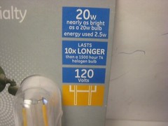 GE General Electric LED Light Bulb 2 Watt GY8.6 Pin Base 400 Lumens 93129031 20W